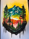 Rainbow Mountain Watercolor