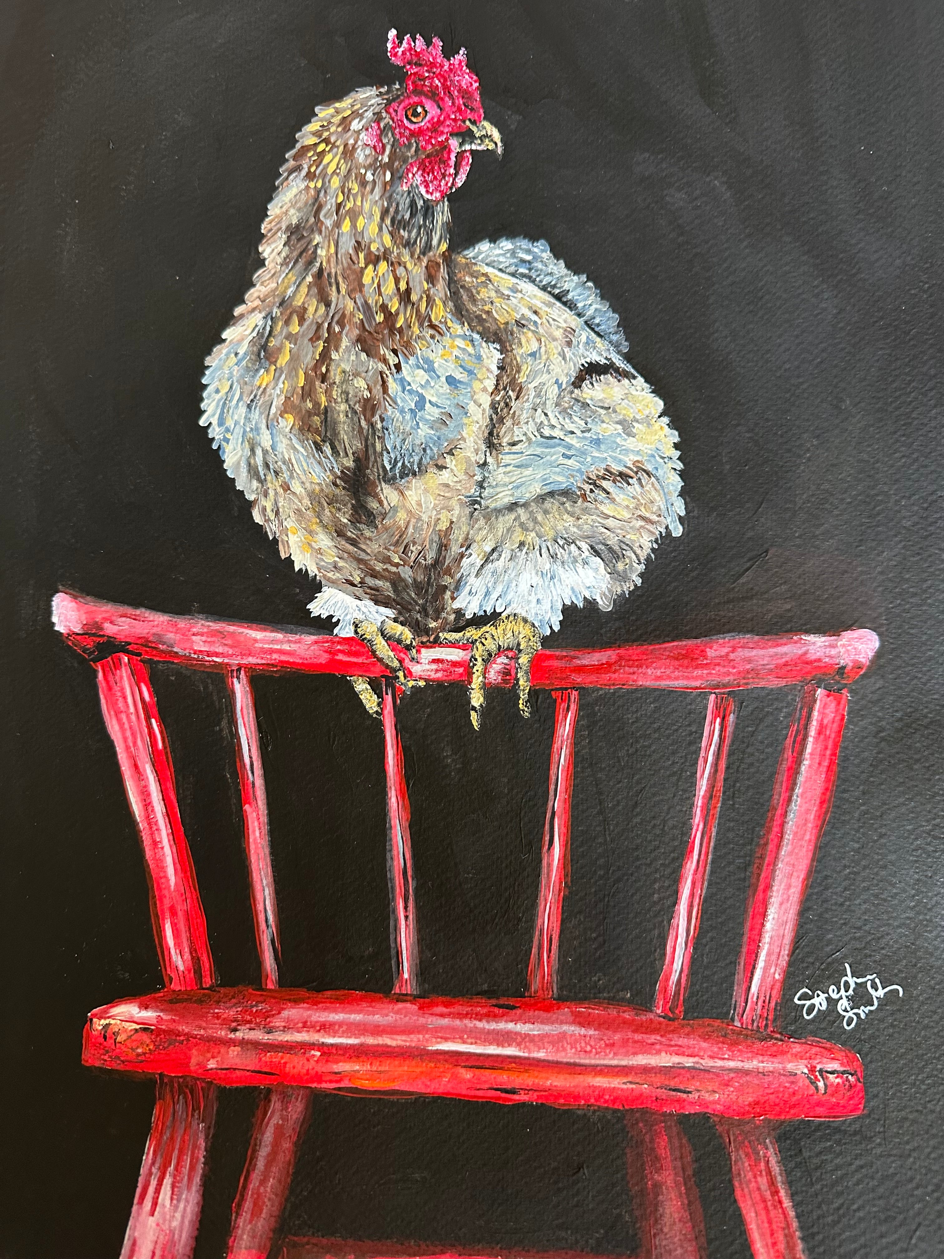 Rooster on a chair