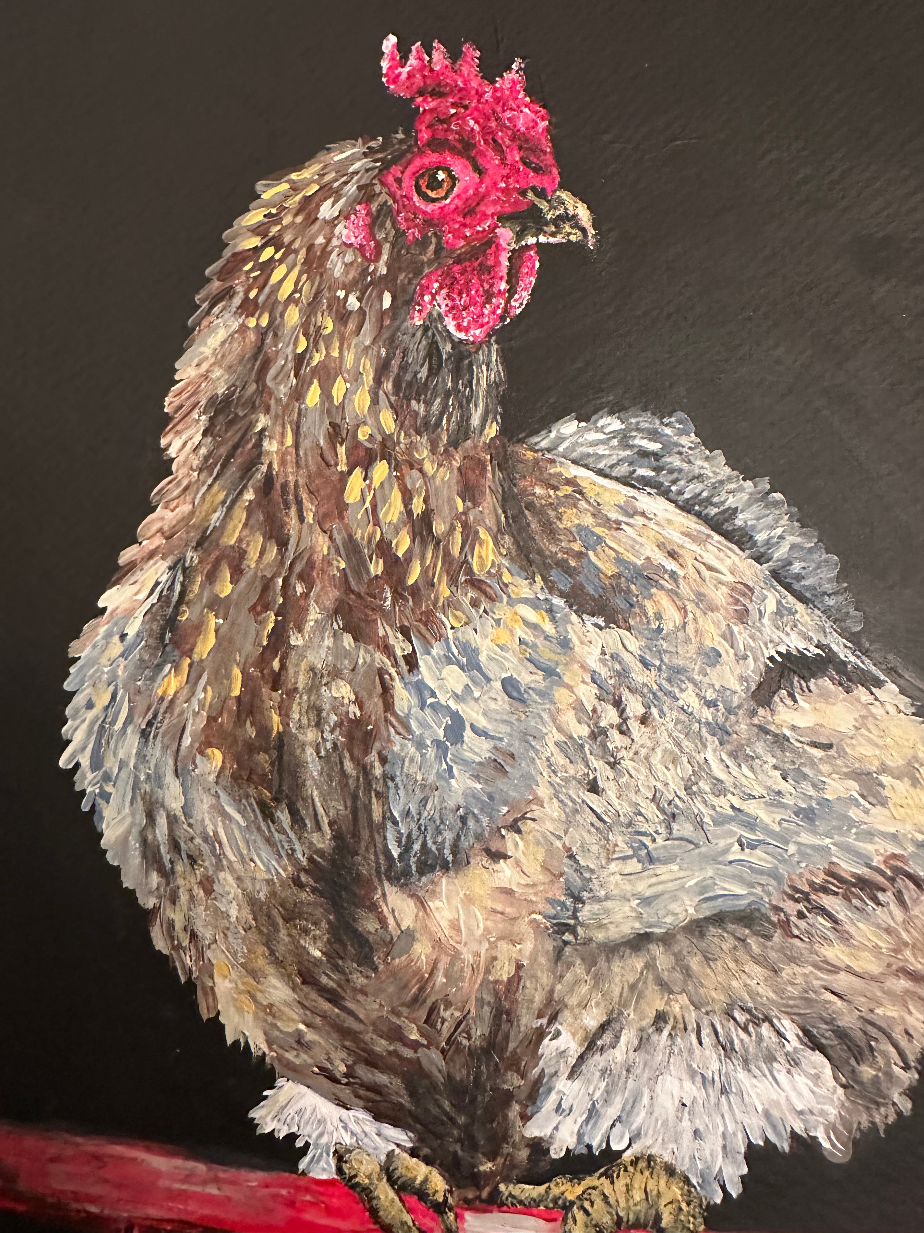 Rooster on a chair